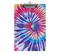 Psychedelic Tie Dye Swirl Tamaño A4 Portapapeles Divertido Estético Trabajo Estudiar Carta Tablero de clip estándar 12.5 × 8.5 en Tablero duro para la escuela Aula Niños Escritura Dibujo