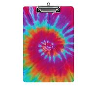 Psychedelic Tie Dye Tamaño A4 Portapapeles Divertido Estético Trabajo Estudiar Carta Tablero de clip estándar 12.5 × 8.5 en Tablero duro para la escuela Aula Niños Escritura Dibujo