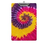 Psychedelic Tie Dye Tamaño A4 Portapapeles Divertido Estético Trabajo Estudiar Carta Tablero de clip estándar 12.5 × 8.5 en Tablero duro para la escuela Aula Niños Escritura Dibujo