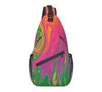 Psychedelic Trippy Sling Bag Crossbody Mochila para Hombres Mujeres, Gimnasio Ajustable Deporte Viajes Senderismo Ciclismo Caminar Mochila