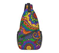 Psychedelic Trippy Sling Bag Crossbody Mochila para Hombres Mujeres, Gimnasio Ajustable Deporte Viajes Senderismo Ciclismo Caminar Mochila