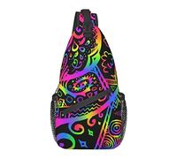 Psychedelic Trippy Sling Bag Crossbody Mochila para Hombres Mujeres, Gimnasio Ajustable Deporte Viajes Senderismo Ciclismo Caminar Mochila