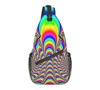 Psychedelic Trippy Sling Bag Crossbody Mochila para Hombres Mujeres, Gimnasio Ajustable Deporte Viajes Senderismo Ciclismo Caminar Mochila