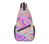 Psychedelic Trippy Sling Bag Crossbody Mochila para Hombres Mujeres, Gimnasio Ajustable Deporte Viajes Senderismo Ciclismo Caminar Mochila