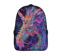 Psychedelic Unicorn Mochila Infantil 3D, Estuche Escolar Y Bolsa Mochilas Escolares Para Niñas Y Niños Material Escolar Vuelta Al Cole De 40x28x16cm