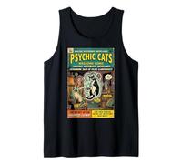 Psychic Cats Edgy Alternative Aesthetic 1950s Comic Cover Camiseta sin Mangas