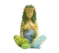 PSYHILAR Estatua de la Madre Tierra, Estatua de Diosa Gaia de fertilidad de 7 Pulgadas, Suministros de Altar Wiccan Embarazadas de la Naturaleza, Mesa de Yoga de Luna