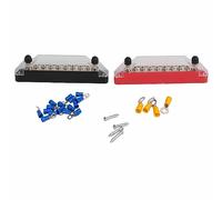 Psytfei 1 par 48V 150A 10 Barra de autobús Terminal con 20 terminales Bloque de Terminal de distribución de Potencia para el automóvil RV (Stud M6X2/ Tornillo M4X8)
