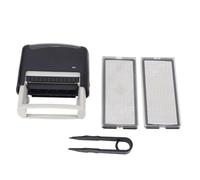 Psytfei Estampador Recargable autoentintado con números de Letras y símbolos para Oficina, Escuela, hogar, Prensa automática de Concha Negra de 58x22mm