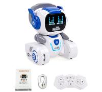 Psytfei Robot de Juguete de Control Remoto Recargable para niños con Control de Voz Sensor táctil Baile Programación Socio Inteligente Regalo de Maestro (Blue and White)