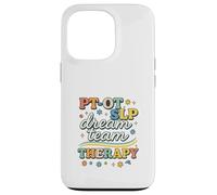 PT OT SLP Dream Team Therapy Retro Lettering Carcasa para iPhone 13 Pro