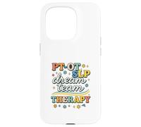 PT OT SLP Dream Team Therapy Retro Lettering Carcasa para iPhone 15 Pro