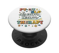 PT OT SLP Dream Team Therapy Retro Lettering PopSockets PopGrip Adhesivo