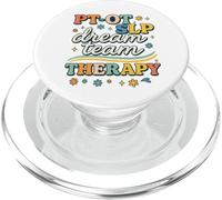 PT OT SLP Dream Team Therapy Retro Lettering PopSockets PopGrip para MagSafe