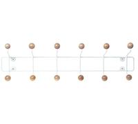 Pt, PT2456 Saturnus XL - Perchero de pared (metal blanco, bolas de madera, 15 x 53,5 x 10 cm), color beige