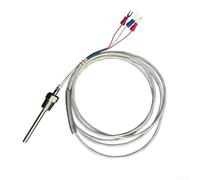 Pt100 - Sonda de sensor de temperatura para parrilla de barbacoa con cable de acero inoxidable 304 de 2 m, rango de -50 a 200 °C, montaje roscado PT1/2 pulgadas, cable blindado antiadherente para