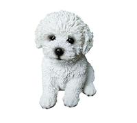 PTAHAN Bichon Frise y Estatua de Perro maltés para Exteriores, decoración de jardín de Resina para Amantes de Las Mascotas, Figuras Resistentes a la Intemperie de 5.9 x 4.3 x 6.3 Pulgadas, Adorno de