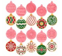 PTaizjjz 10 cortadores de galletas de Navidad, cortadores de galletas de plástico, bolas de Navidad para hornear galletas, decoraciones de Navidad