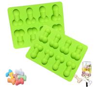 PTaizjjz 2 moldes de silicona divertidos para cubitos de hielo, reutilizables, divertidos moldes de silicona para tartas de chocolate, dulces, cubitos de hielo, postres, decoración de pasteles, color