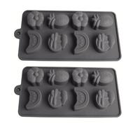 PTaizjjz 2 piezas de moldes de silicona para cubitos de hielo de verano, moldes con forma de coco, palma, flor, piña y sandía, para chocolate, cubitos de hielo, caramelo, gelatina, molde para hacer