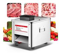 PtaTritious Máquina Cortadora de Carne Comercial, Máquina Cortadora Automática De Carne Fresca, Cortadora Fiambre Eléctrica 200Kg/H 850W,para Rebanadas,Tiras Y Cubos 13mm