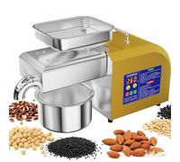 PtaTritious Prensa de Aceite de Oliva Eléctrica 1100W, Máquina Automática de Prensa de Aceite en Acero Inoxidable, Prensado en Frío y Caliente, Prensa para Huesos de Aceituna y Nueces
