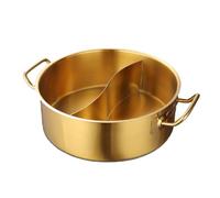 PtaTt - Olla caliente Shabu Shabu Shabu de acero inoxidable 304 con divisor y tapa, cucharones de sopa para uso general para cocina de inducción, horno de gas, placa de cerámica sin tapa, 32 cm
