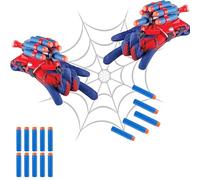 PTBWS 2 Juegos de Launcher Glove, Guante Hero Launcher, Lanzador de Héroes, Guantes Spider Niño, para Rol y Juguetes Educativos