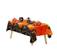 PTBWS Mantel de Halloween,Decoración de Fiesta de Halloween Mantel,Mantel Murciélago de Halloween,Calabaza de Halloween de Miedo Mantel,Halloween Decoracion(137X274cm)