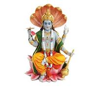 PTC Estatua mitológica de Dios Hindú de Vishnu con Lotus de 8 Pulgadas