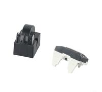 PTC - Relé de arranque de 1/2 pin 15 ohmios con protector de sobrecarga de compresor de 1/6HP, compatible con mini refrigeradores y refrigeradores, negro/blanco, juego de 2 piezas (2 pines 15 ohmios +