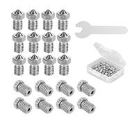 PTCinder Impresora 3D for E3D V5 V6 Boquilla M6 Kit de boquillas de latón de Acero Duro con Rosca for filamento de 1.75 mm for E3D V5 V6 Extrusor hotend Competente (Color : E3D Silver 20pcs)