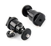 PTCM 2 pcs mini Rótula metálico 1/4 "tornillo Camera Hot Shoe Monter fotografía rellenar la cabeza de iluminación para Canon Nikon DSLR Cámara Trípode Hot Shoe Adapter, proyector LED, micrófono, pantalla de vídeo y Ring Flash Light