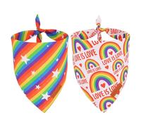PTDECOR Bandanas para perros con diseño de arco iris, para el Día del Orgullo, varios tamaños, bufanda reversible triangular LGBT+ para perros pequeños y mascotas (pequeño)