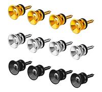 Ptdfjspt 12 Piezas de Botones de Correa de Guitarra de Bloqueo Botones de Correa de Metal de Guitarra para Guitarra AcúStica, Guitarra EléCtrica, Bajo, Ukelele