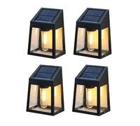 Ptdfjspt 4 Piezas Luz Solar Al Aire Libre Jardín Luz Solar Lámpara de Pared Casa Villa Balcón Luz de Pared Terraza Luces Decorativas de