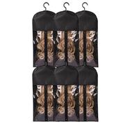 Ptdfjspt Bolsa de Almacenamiento para Extensiones de Cabello, 6 Unidades, No Tejida, A Prueba de Polvo, Bolsas de Transporte para Pelucas con Percha para Organizador de Salón en Casa