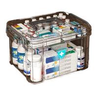 Ptdfjspt Caja de Almacenamiento de Medicamentos para el Hogar de : Organizador de Emergencia con Compartimentos, Caja de Almacenamiento para el Hogar