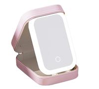 Ptdfjspt Espejo de Maquillaje Ajustable de Colores LED Espejo de Maquillaje Ajustable con Luces Espejo de Maquillaje Iluminado Recargable,C