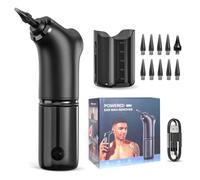 Ptdfjspt Kit de ExtraccióN de OíDos EléCtrico Kit de Limpieza de OíDos EléCtrico con 4 Herramientas de ExtraccióN de OíDos A PresióN para Adultos Negro