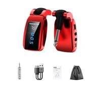 Ptdfjspt System de Guitarra Inalámbrico Pantalla LED Recargable UHF Transmisor Receptor de Guitarra Inalámbrico para Guitarra Eléctrica Rojo