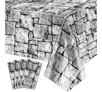 PTECDROTS 4Pcs Manteles de Pared de Piedra Mantel Rectangular Castillo Medieval de Piedra y Ladrillo Manteles de Halloween para Fiestas Medievales Decoración de Halloween Cumpleaños, 130 x 220cm