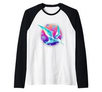 Pterodáctilo Dinosaurio Volador Ciencia Ficción Dinosaurio Retroonda Camiseta Manga Raglan