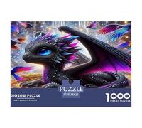 Pterosaurioioioio Puzzle 1000 Piezas para Adultos Sci Fi Dragón Juego EduGatoivo para Adultos Y Niños Mayores De 12 Años De Decoración Familiar 38x26cm/1000pcs
