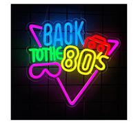 PTHEN Decoración Lámparas Back To The 80's Letrero De Neón Brillo De Luz Ajustable Para Fondo De Fotografía De Los Años 80 Decoración Estética De Fiesta Lámpara 35cmx32.5cm