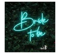 PTHEN Decoración Lámparas Letrero De Neón Bride To Be Para Boda, Decoración De Pared Para Colgar, Luz Para Bar, Cerveza, Gome, Habitación De Niña Lámpara 38cmx32cm(Ice blue)