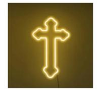 PTHEN Decoración Lámparas Letrero De Neón Con Cruz De Jesús Luz Regulable Para El Hogar Habitación Dormitorio Fiesta Decoración De Pared Colgante Lámpara USB 38cmx25cm(UN)