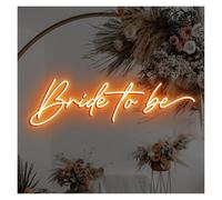 PTHEN Decoración Lámparas Letrero De Neón Con Luz Bride To Be Con Alimentación Por USB Para Decoración De Pared Personalizada Para El Hogar Bodas Compromisos Parejas 40cmx15cm(C)