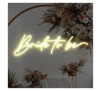 PTHEN Decoración Lámparas Letrero De Neón Con Luz Bride To Be Con Alimentación Por USB Para Decoración De Pared Personalizada Para El Hogar Bodas Compromisos Parejas 40cmx15cm(E)