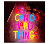 PTHEN Decoración Lámparas Letrero De Neón Con Luz We Can Do Hard Things Para Dormitorio, Fiesta, Aula, Decoración Del Hogar, Estética, 27cmх34cm